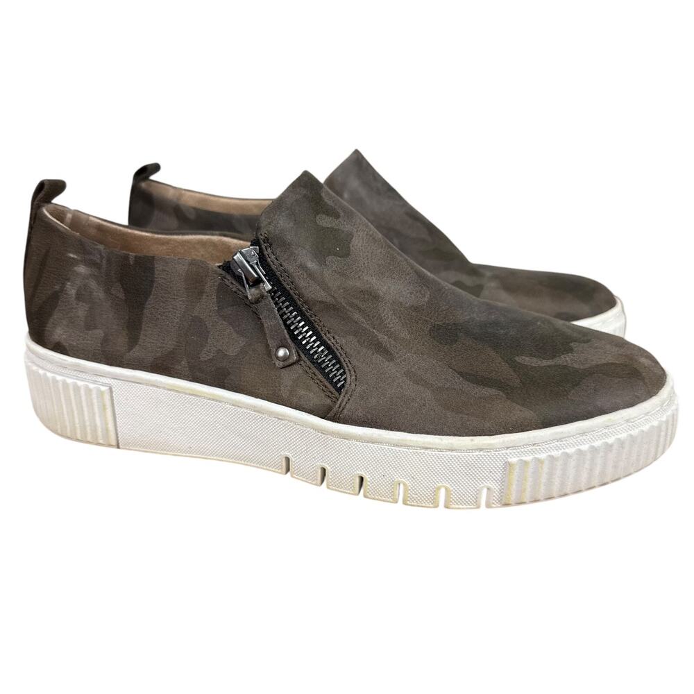 Naturalizer Soul Turner Olive Green Camo Platform Flats Sneakers Shoes sz 9 M